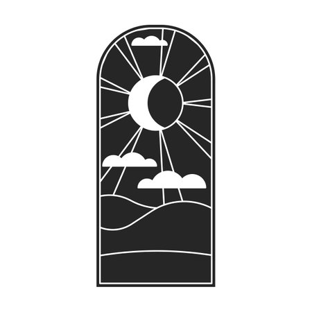 Glass vector black icon. Vector illustration glass window on white background.のイラスト素材