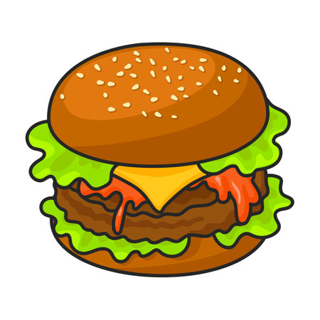 Burger vector iconのイラスト素材