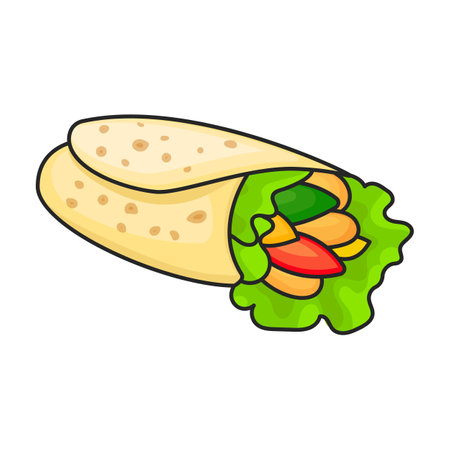 Shawarma vector iconのイラスト素材