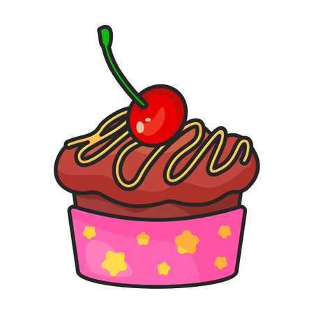 Cupcake vector icon.