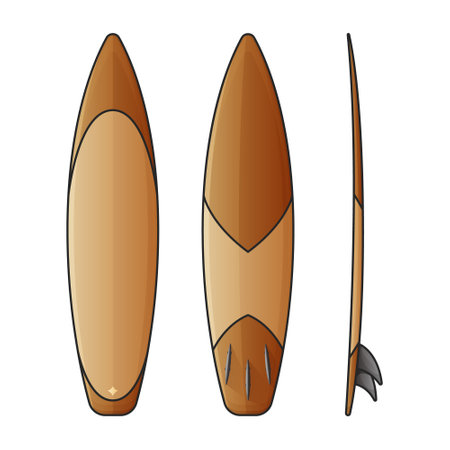 Surfboard vector color set icons.Vector illustration surfboard for wave.Isolated icon hawaii of surf board.のイラスト素材