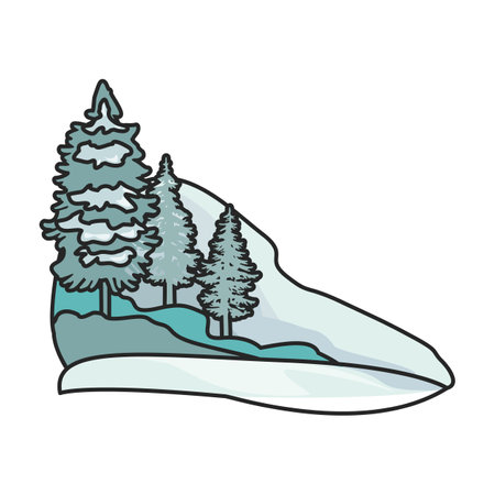 Snow forest vector icon.Color vector logo isolated on white background snow forest.のイラスト素材