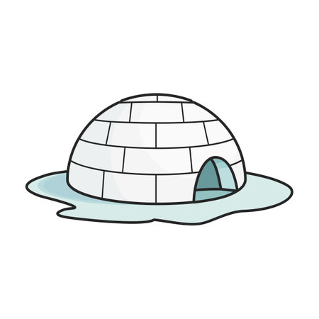 Ice igloo vector icon.Color vector logo isolated on white background ice igloo.のイラスト素材