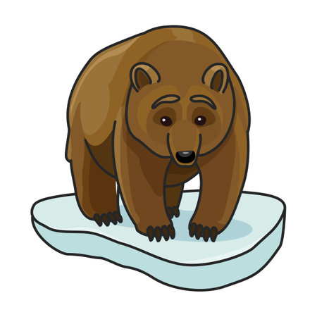 Brown bear vector icon. Color vector logo isolated on white background brown bear.のイラスト素材