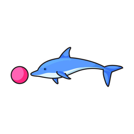 Blue dolphin vector icon.Color vector logo isolated on white background blue dolphin.のイラスト素材