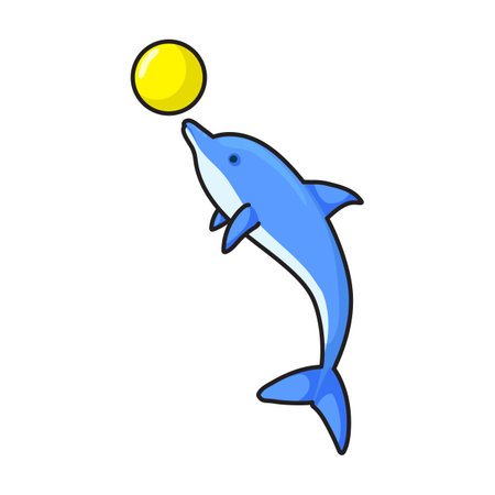 Blue dolphin vector icon.Color vector logo isolated on white background blue dolphin.のイラスト素材