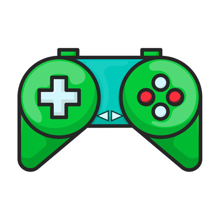 Game of joystick vector icon.Color vector logo isolated on white background game of joystick.のイラスト素材