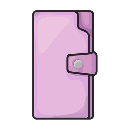 Leather wallet vector icon.Color vector logo isolated on white background leather wallet.のイラスト素材
