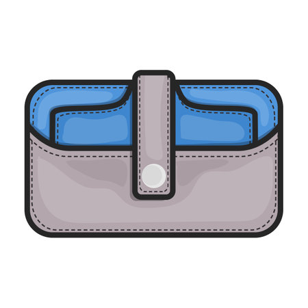 Leather wallet vector icon.Color vector logo isolated on white background leather wallet.のイラスト素材