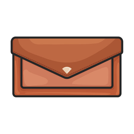 Leather wallet vector icon.Color vector logo isolated on white background leather wallet.のイラスト素材