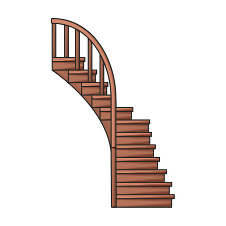 Staircase vector icon.Color vector logo isolated on white background staircase.のイラスト素材