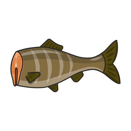 Sea fish vector icon.Color vector logo isolated on white background sea fish.のイラスト素材