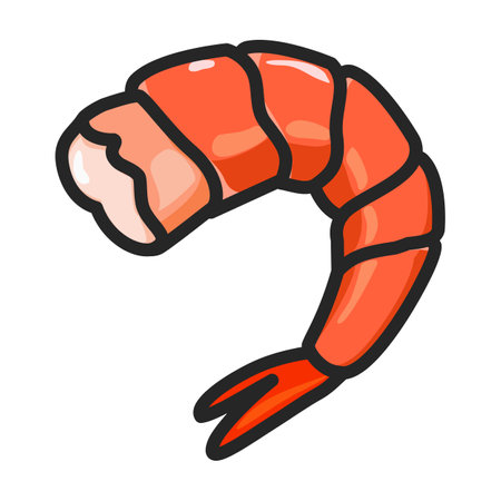 Shrimp vector icon.Color vector logo isolated on white background shrimp.のイラスト素材