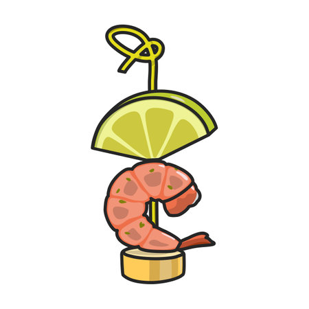 Shrimp vector icon.Color vector logo isolated on white background shrimp.のイラスト素材
