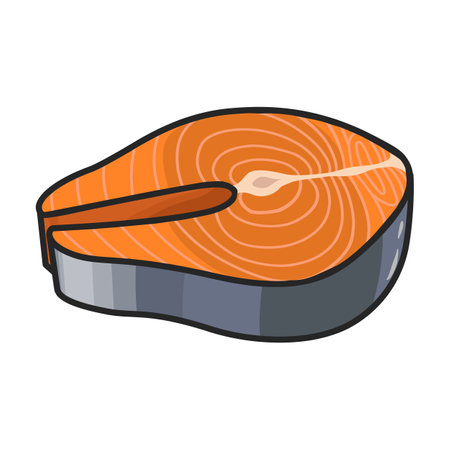 Piece fish vector icon.Color vector logo isolated on white background piece fish.のイラスト素材