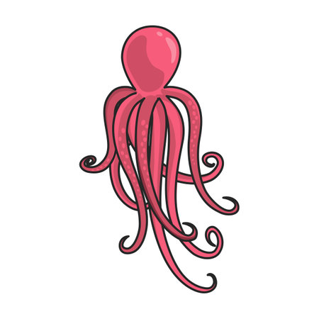 Octopus vector icon.Color vector logo isolated on white background octopus.のイラスト素材