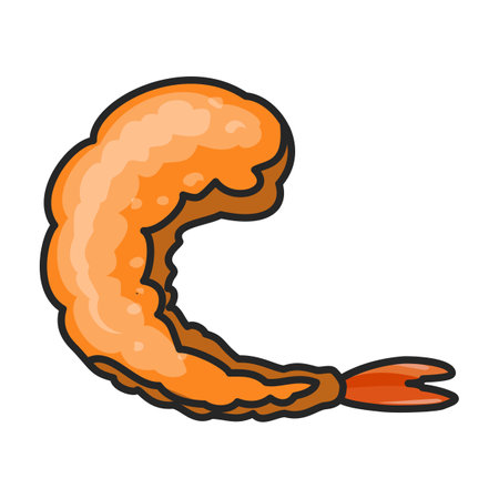 Shrimp vector icon.Color vector logo isolated on white background shrimp.のイラスト素材