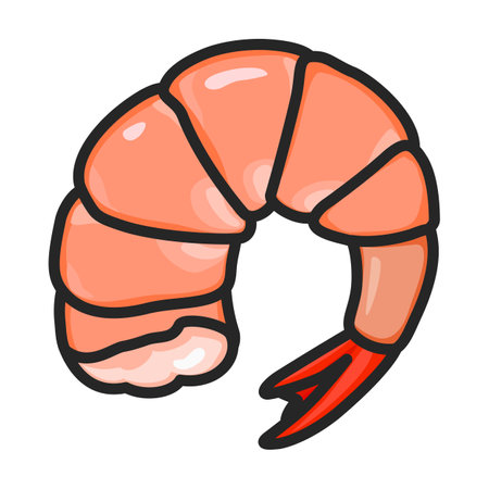 Shrimp vector icon.Color vector logo isolated on white background shrimp.のイラスト素材