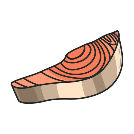 Piece fish vector icon.Color vector logo isolated on white background piece fish.のイラスト素材