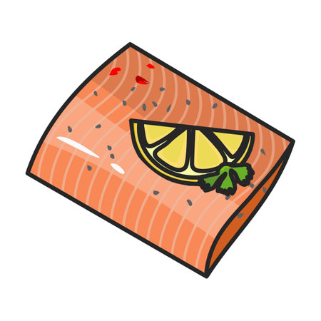 Piece fish vector icon.Color vector logo isolated on white background piece fish.のイラスト素材