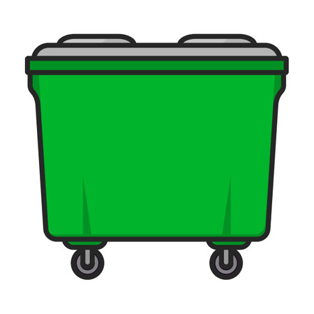 Trash box vector icon.Color vector logo isolated on white background trash box.のイラスト素材