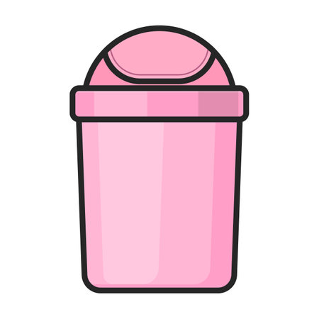 Trash box vector icon.Color vector logo isolated on white background trash box.のイラスト素材