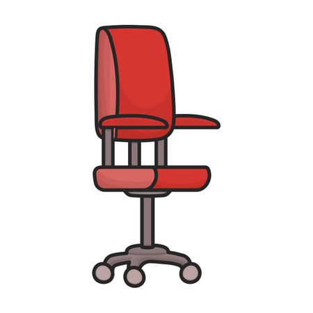 Office chair isolated icon vector illustration graphic design in black and red colorsのイラスト素材