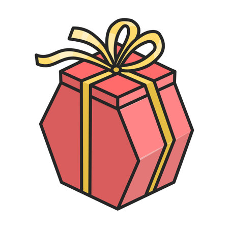 Gift box vector icon.Color vector logo isolated on white background gift box.のイラスト素材