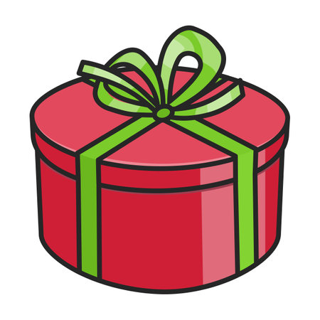 Gift box vector icon.Color vector logo isolated on white background gift box.のイラスト素材