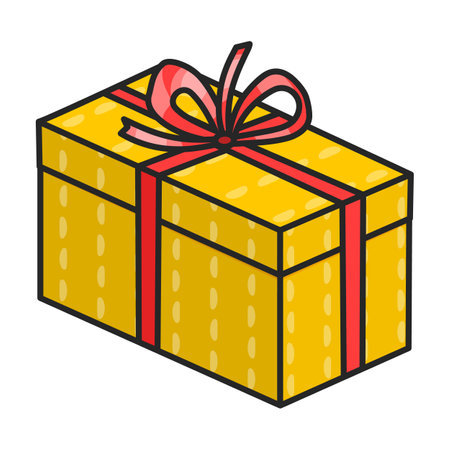 Gift box vector icon.Color vector logo isolated on white background gift box.のイラスト素材