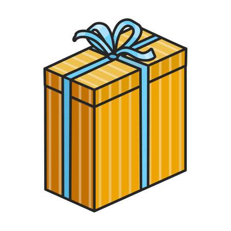 Gift box vector icon.Color vector logo isolated on white background gift box.のイラスト素材