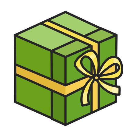 Gift box vector icon.Color vector logo isolated on white background gift box.のイラスト素材