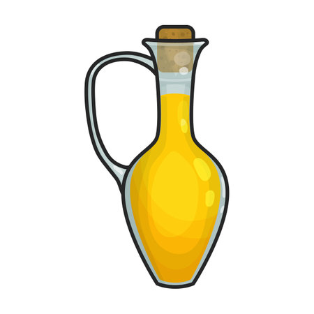 Bottle oil vector icon.Color vector logo isolated on white background bottle oil.のイラスト素材