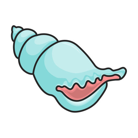 Shell sea vector color icon. Vector illustration sea shell on white background. Isolated color illustration logo of seashell.のイラスト素材