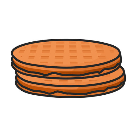 Waffle with bubble vector icon.Color vector logo isolated on white background waffle with bubble.のイラスト素材