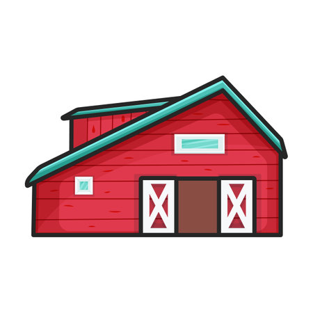 Barn vector icon.Color vector logo isolated on white background barn.のイラスト素材