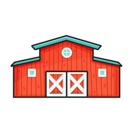 Barn vector icon.Color vector logo isolated on white background barn.のイラスト素材