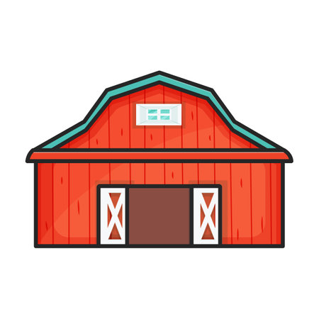 Barn vector icon.Color vector logo isolated on white background barn.のイラスト素材