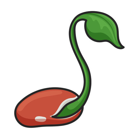 Sprout of bean vector icon.Color vector logo isolated on white background Sprout of bean.のイラスト素材