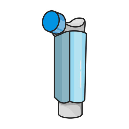 Inhaler vector icon.Color vector logo isolated on white background inhaler.のイラスト素材