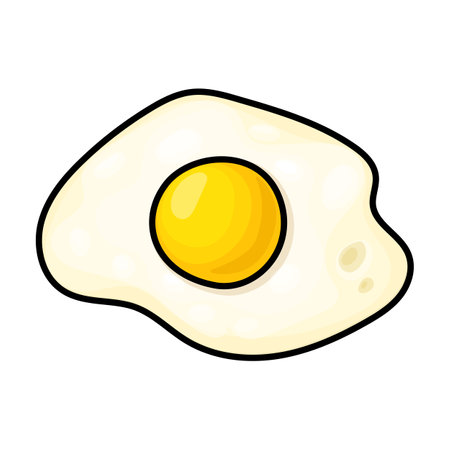 Fried egg vector icon.Color vector logo isolated on white background fried egg.のイラスト素材