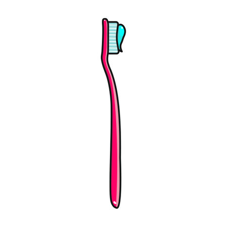 Toothbrush vector icon.Color vector logo isolated on white background toothbrush.のイラスト素材