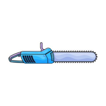 Chainsaw vector icon.Color vector logo isolated on white background chainsaw.のイラスト素材