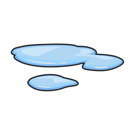 Water puddle vector icon.Color vector logo isolated on white background water puddle.のイラスト素材