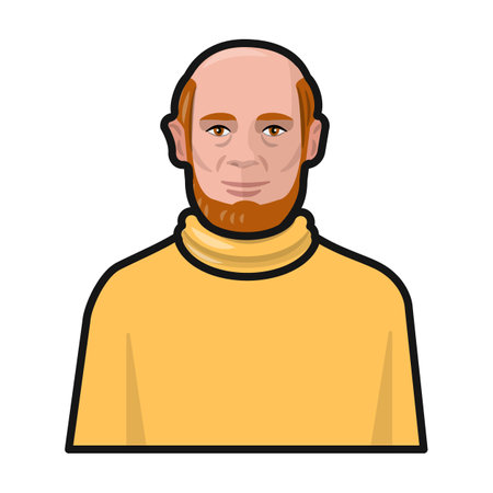 Avatar and face vector color icon. Vector illustration profile and portrait on white background. Isolated color illustration logo of avatar and face.のイラスト素材