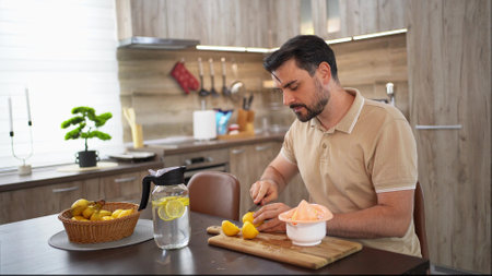 Preparing a refreshing lemon dessert in a cozy kitchen