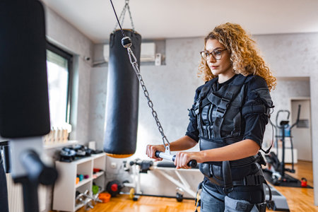 Electro stim fitness training sessionの写真素材