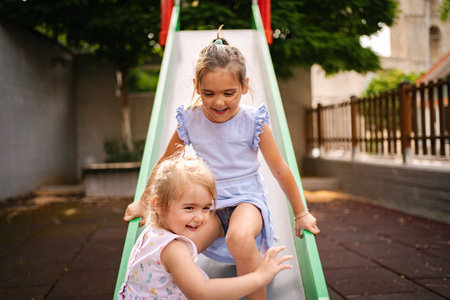 Joyful summer afternoons in Greece with playful childrenの写真素材