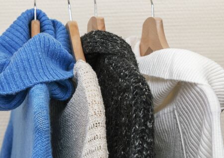 warm clothes hang on a hanger