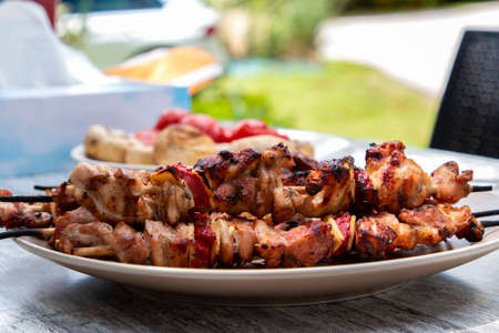 grilled vegetables juicy tomatoes and delicious mushrooms